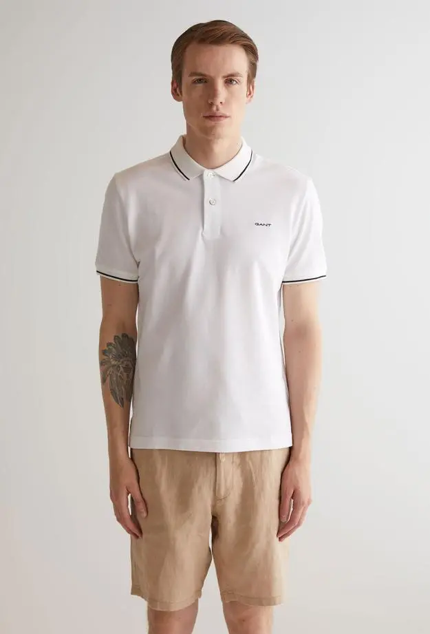 GANT GANT Erkek Beyaz Regular Fit Polo