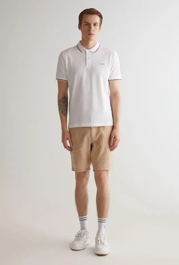 GANT Erkek Beyaz Regular Fit Polo