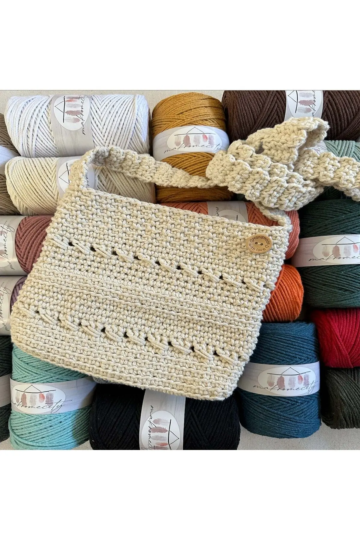Premium Koton Pamuk Makrome İpi Gri 250 gr 185 metre 2mm Cotton Zincir Makrome Çanta İpi Supla İpi