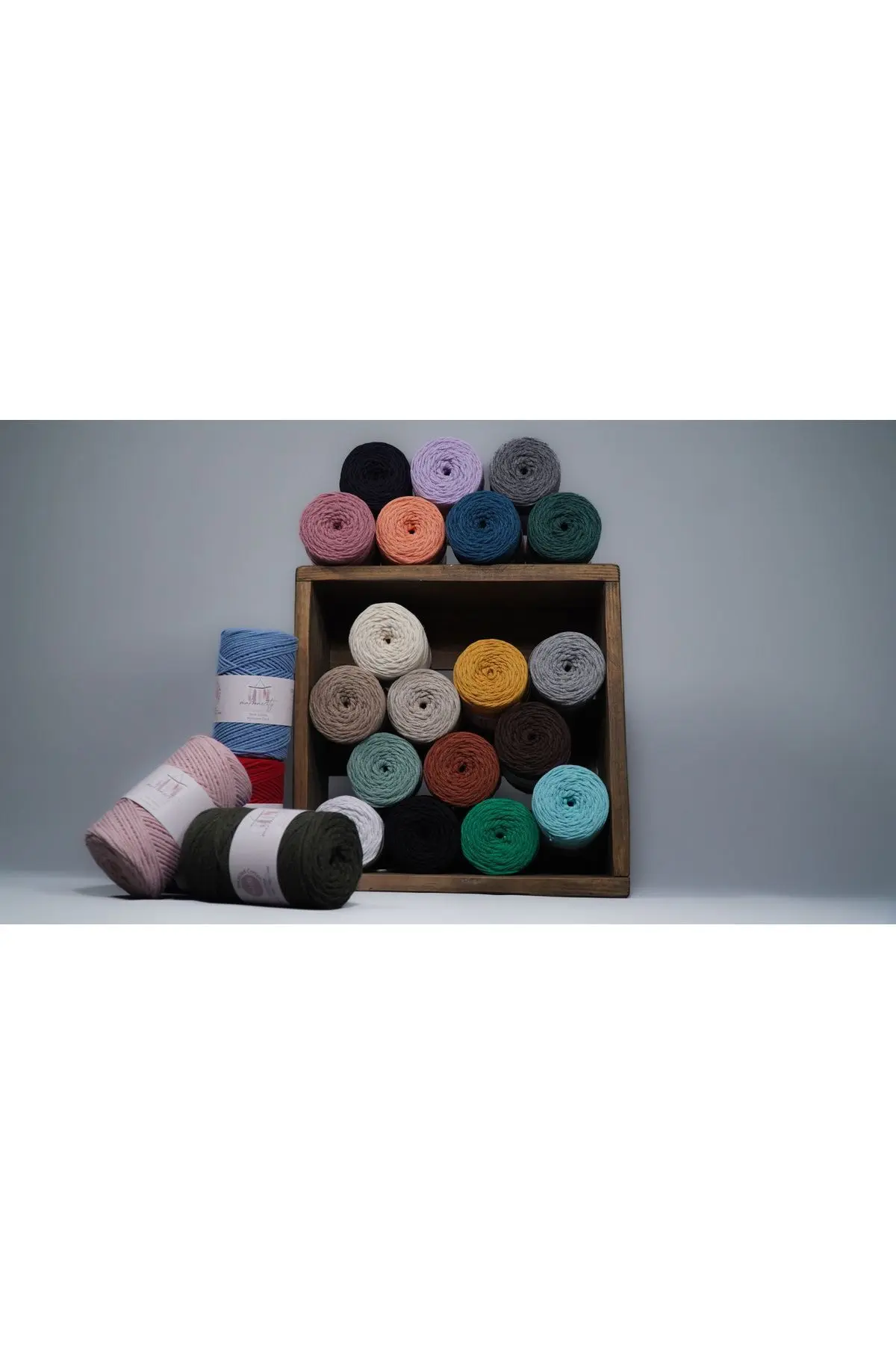 Premium Koton Pamuk Makrome İpi Hardal 250 gr 185 metre 2mm Cotton Makrome Çanta İpi Supla İpi