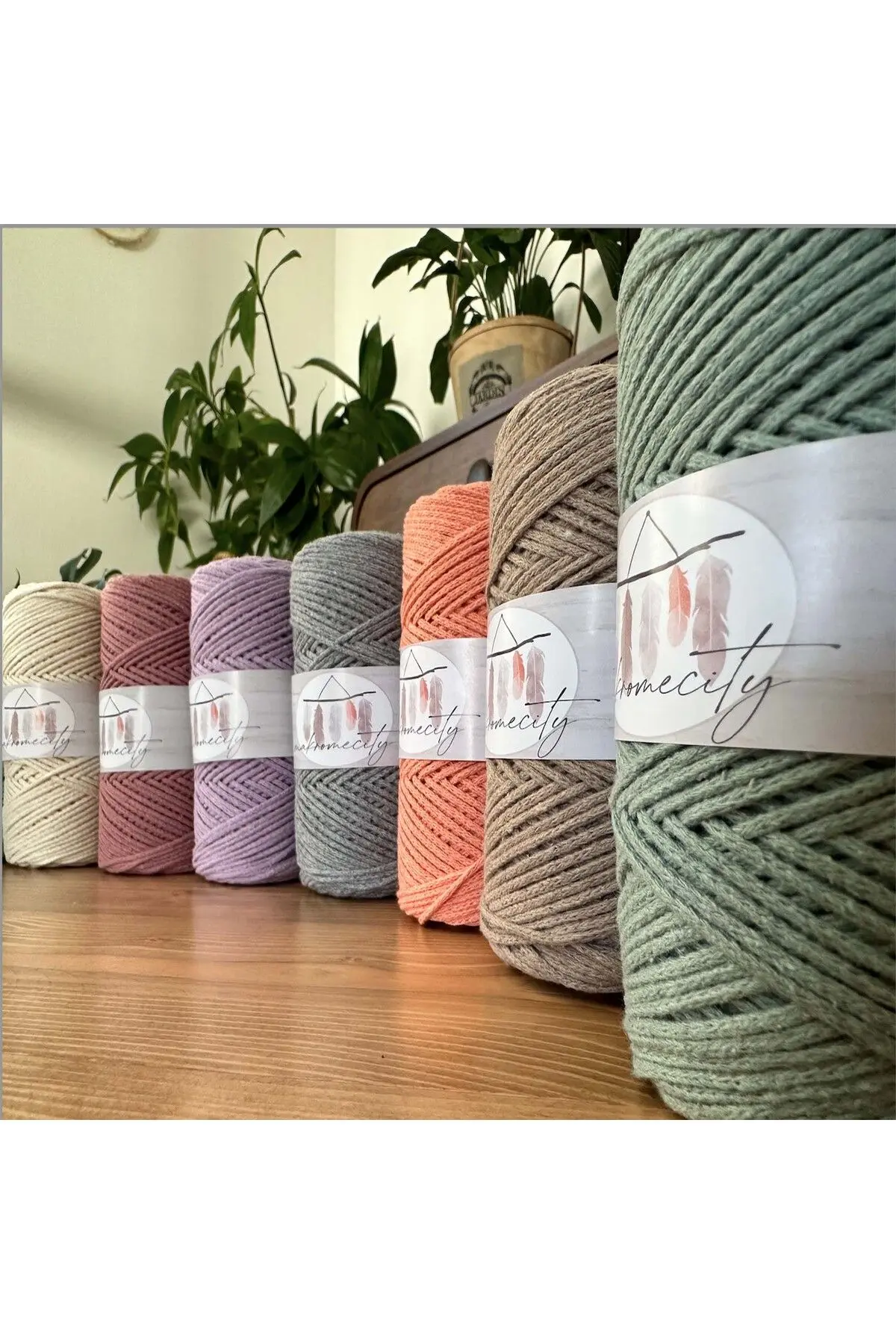 Premium Koton Pamuk Makrome İpi Bordo 250 gr 185 metre 2mm Cotton Zincir Makrome Çanta İpi Supla İpi