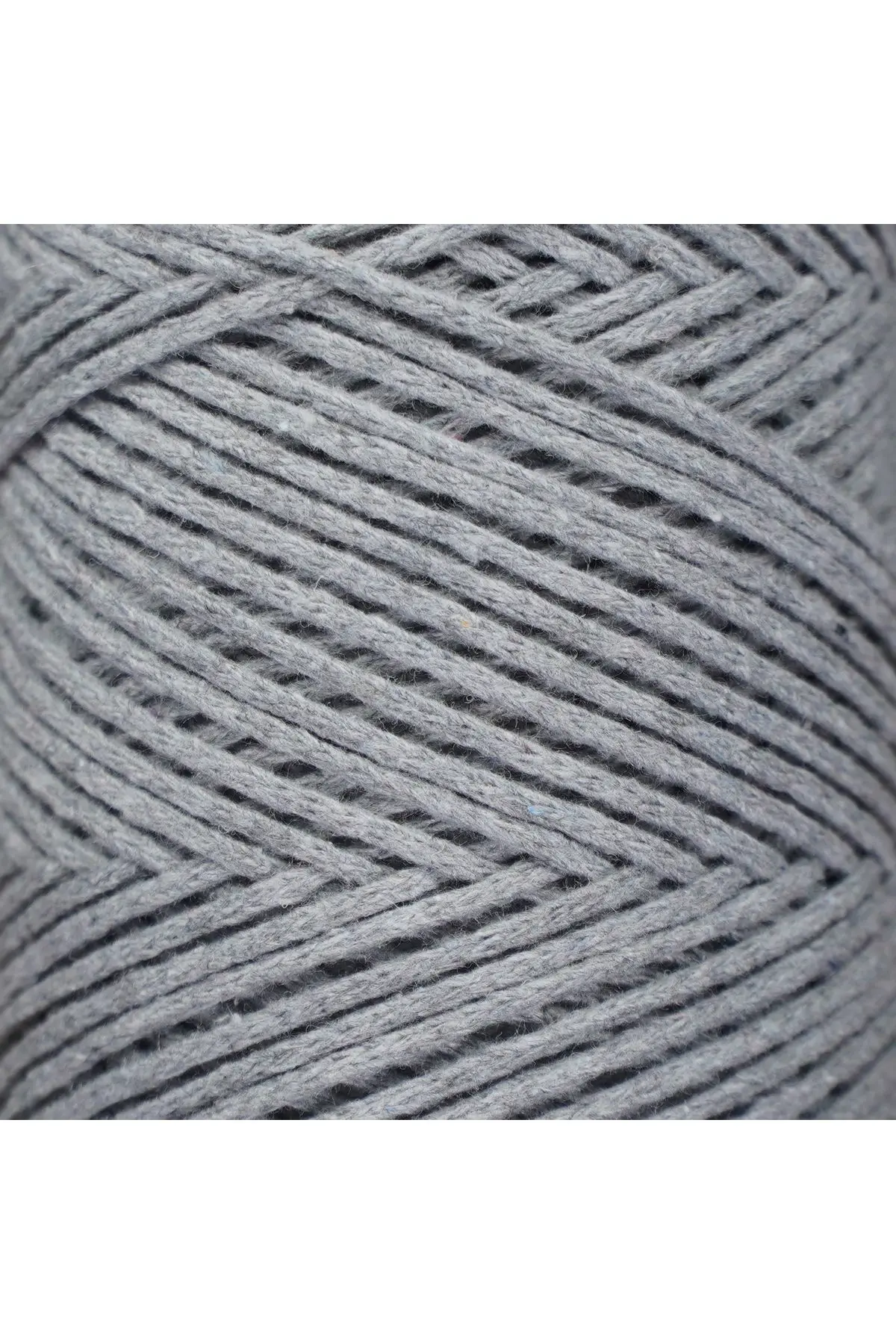 Premium Koton Pamuk Makrome İpi Gri 250 gr 185 metre 2mm Cotton Zincir Makrome Çanta İpi Supla İpi