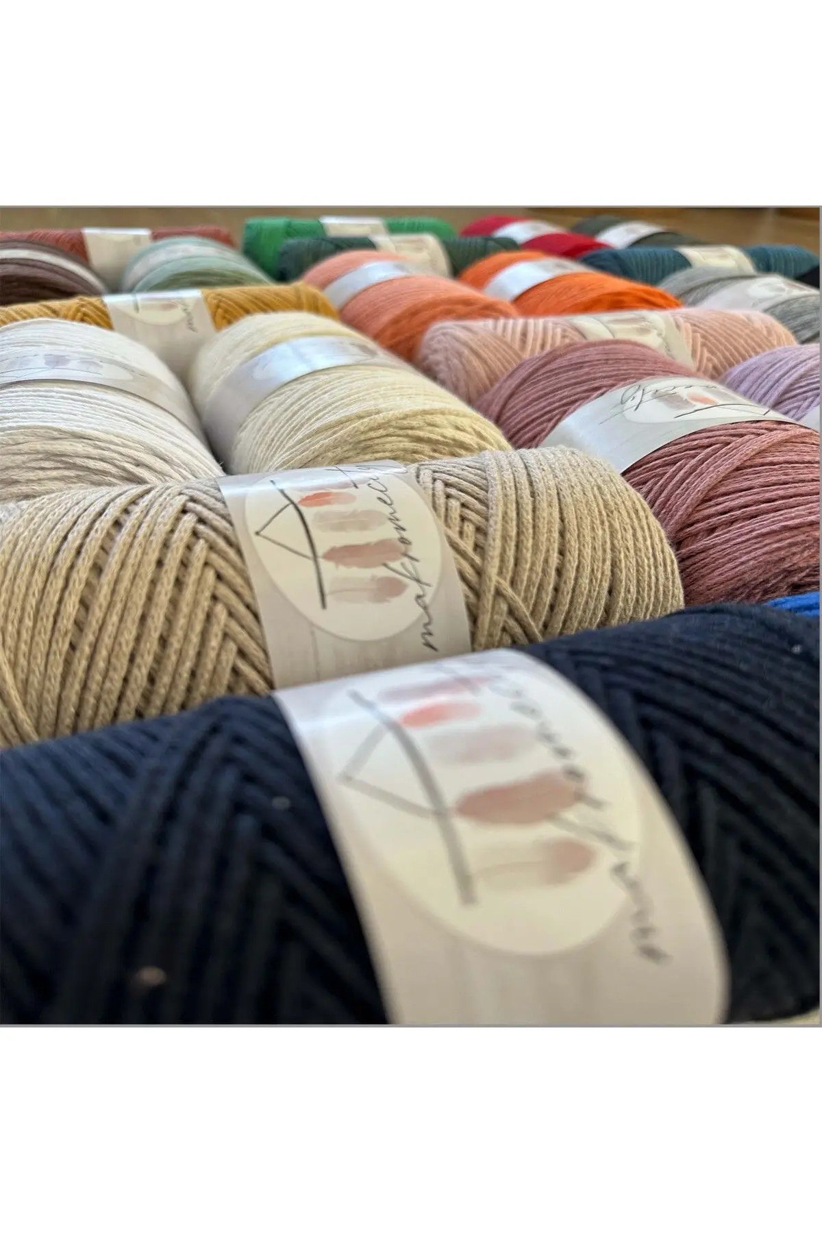 Premium Koton Pamuk Makrome İpi Bordo 250 gr 185 metre 2mm Cotton Zincir Makrome Çanta İpi Supla İpi