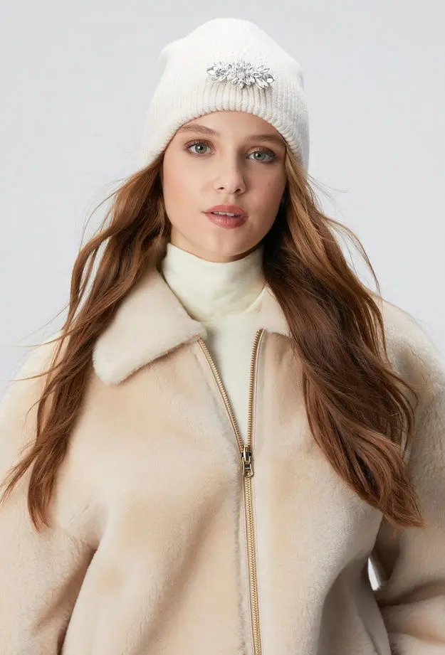 Network Kadın Ekru Yün Karışımlı Bere