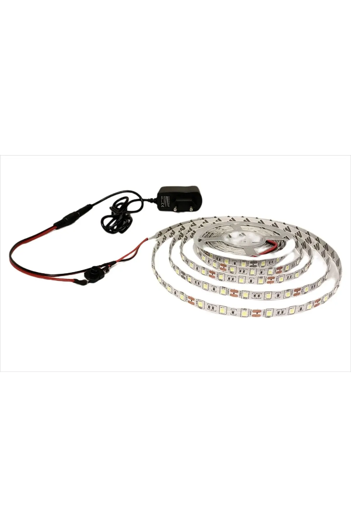 Mutfak Dolabı Için 5 Mt Gün Işığı Şerit Led 12v Adaptör Aç Kapa Anahtarlı