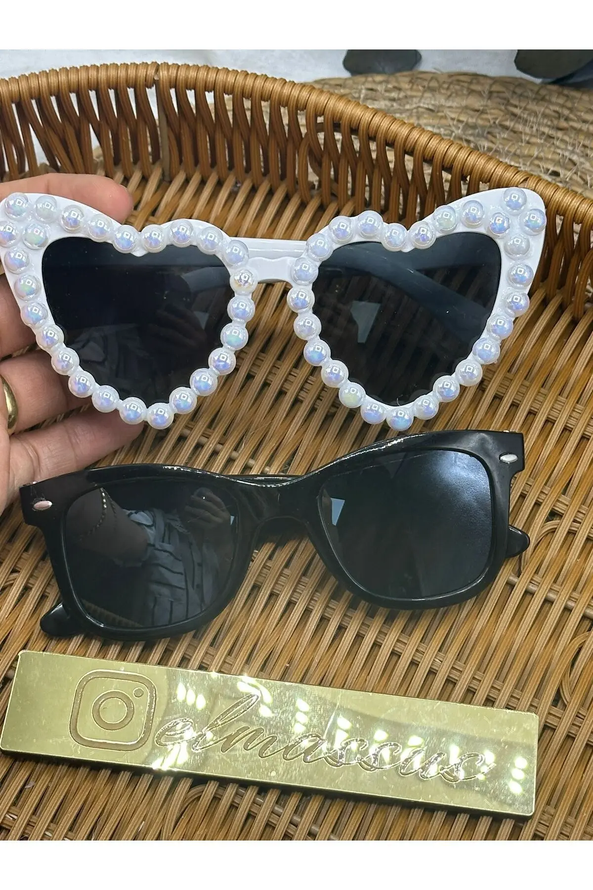İncili Kalpli Bride To Be Gözlük 1 beyaz 1 siyah