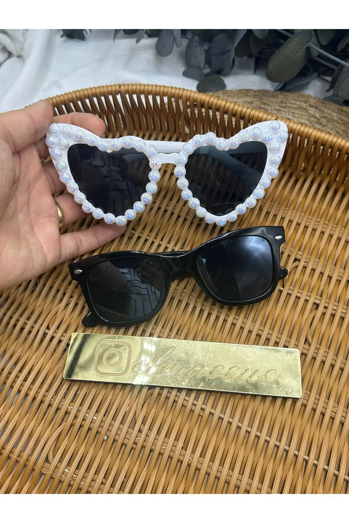 İncili Kalpli Bride To Be Gözlük 1 beyaz 1 siyah