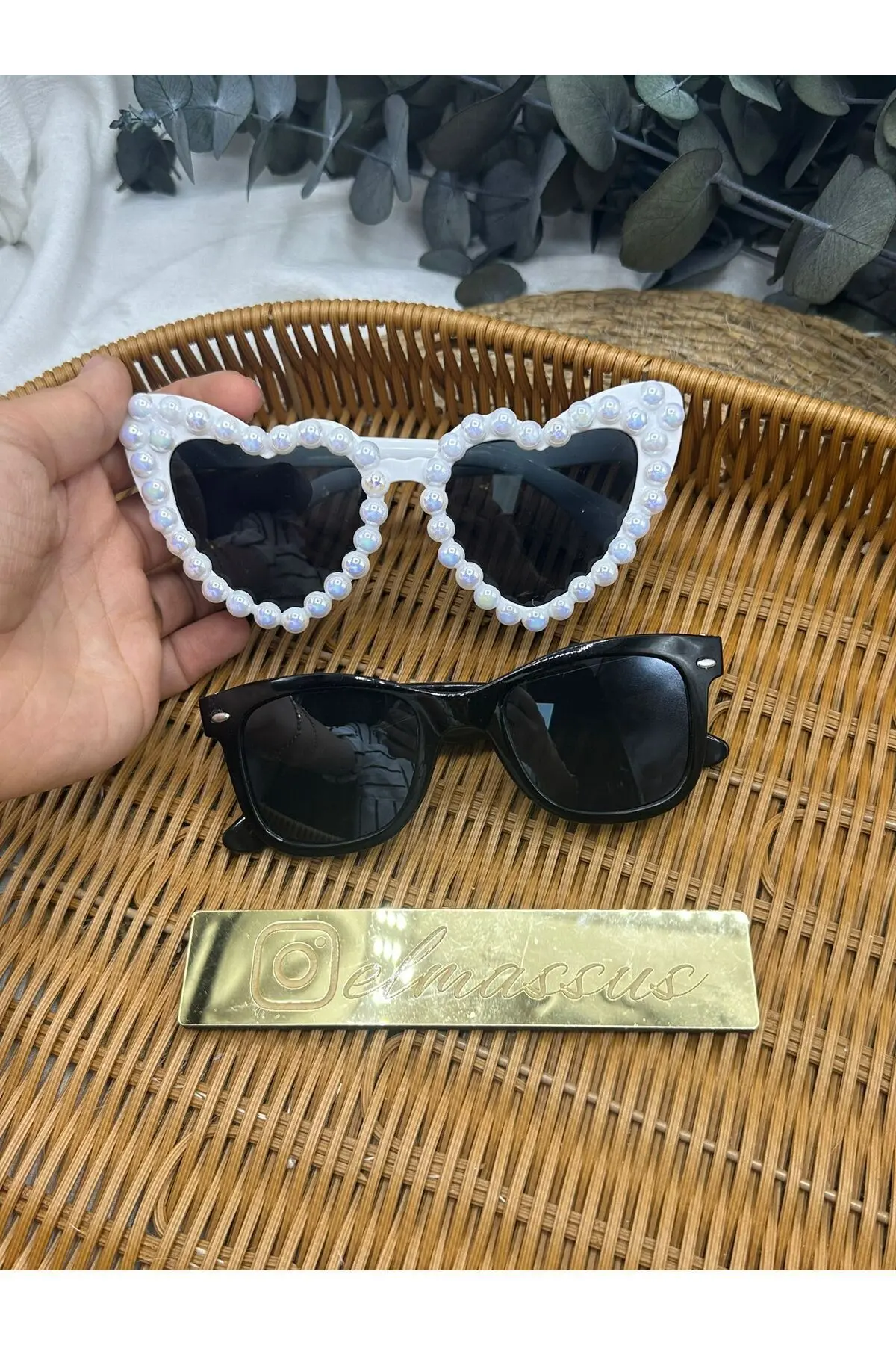İncili Kalpli Bride To Be Gözlük 1 beyaz 1 siyah