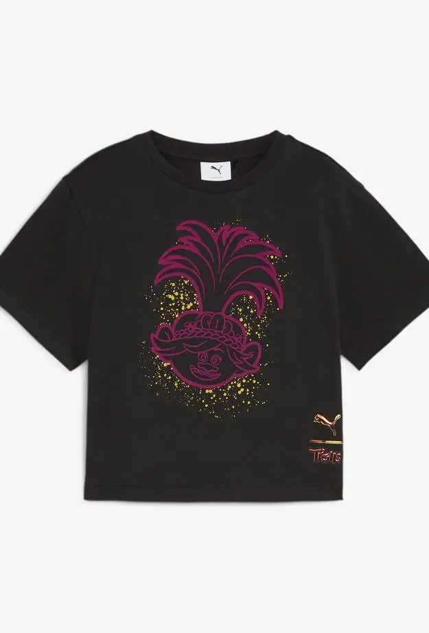 Puma X Trolls Graphic Çocuk Siyah T-Shirt