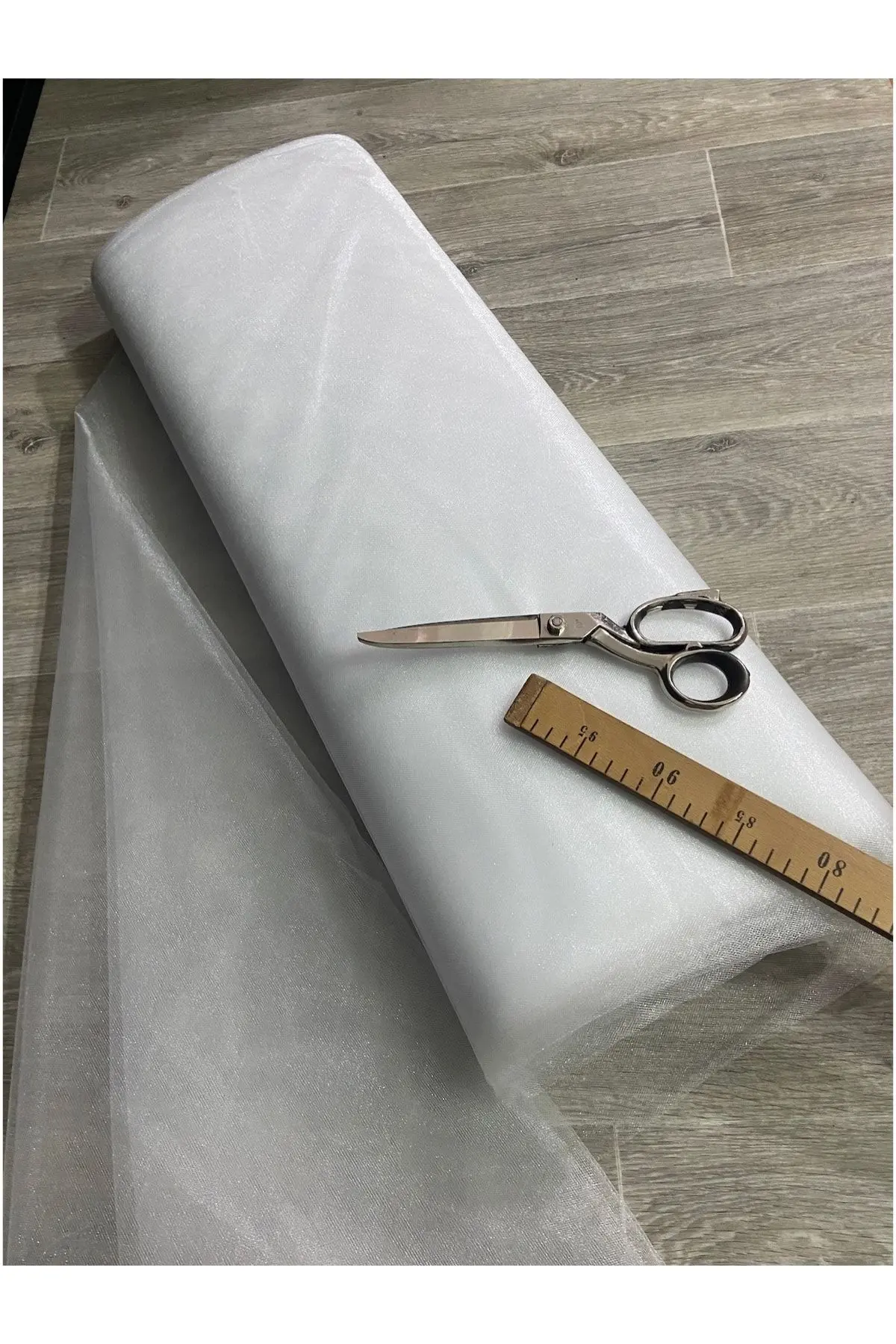 Beyaz Süsleme Tülü, Bohça Çeyiz Gelin Damat Söz Nişan Nikah Konvoy Kapı Valiz Hediye Süsü, 100x300cm