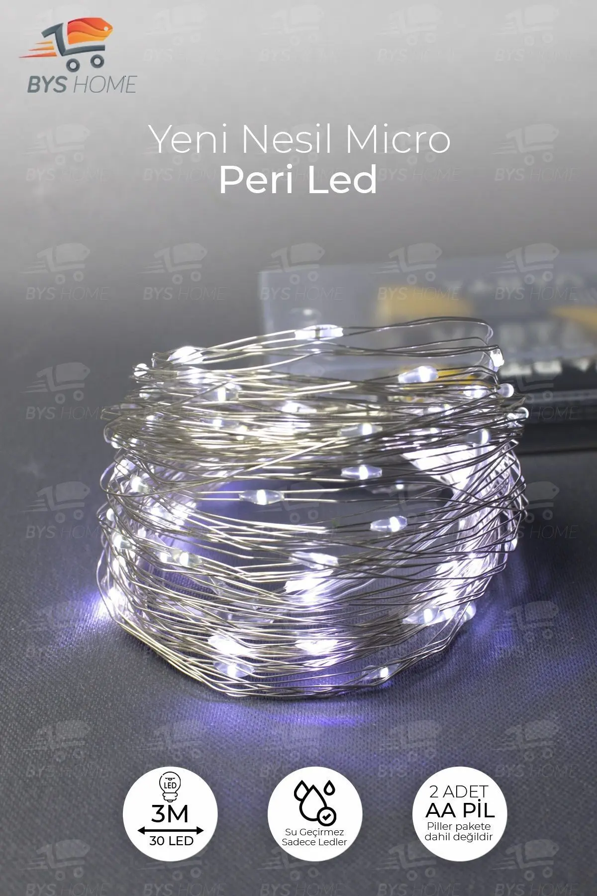 Dekoratif Yeşil Yapraklı 230 Cm Yapay Sarmaşık Ve 300 Cm Peri Led Beyaz Renk