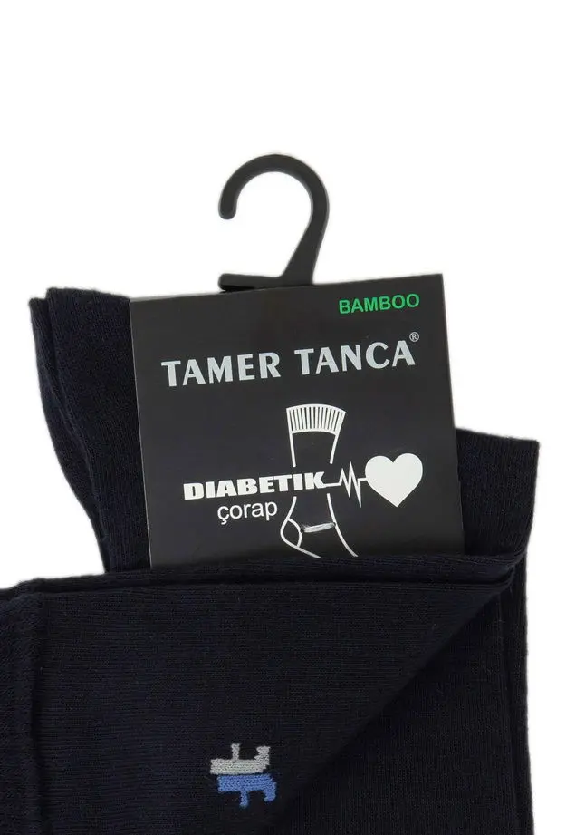 Tamer Tanca Erkek Bambu Lacivert Diyabet Çorap