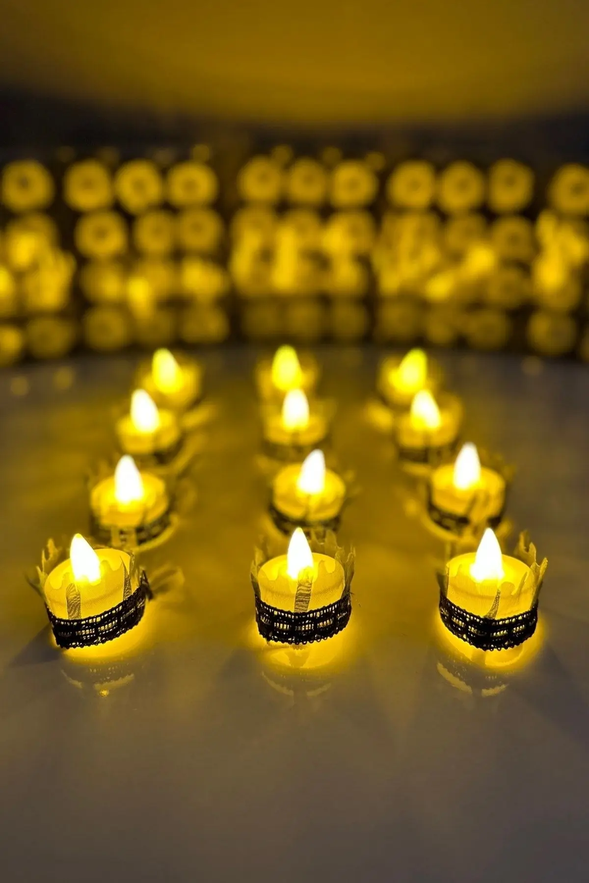 Lacivert Ledli Kına Nedime El Mumu 12 Adet