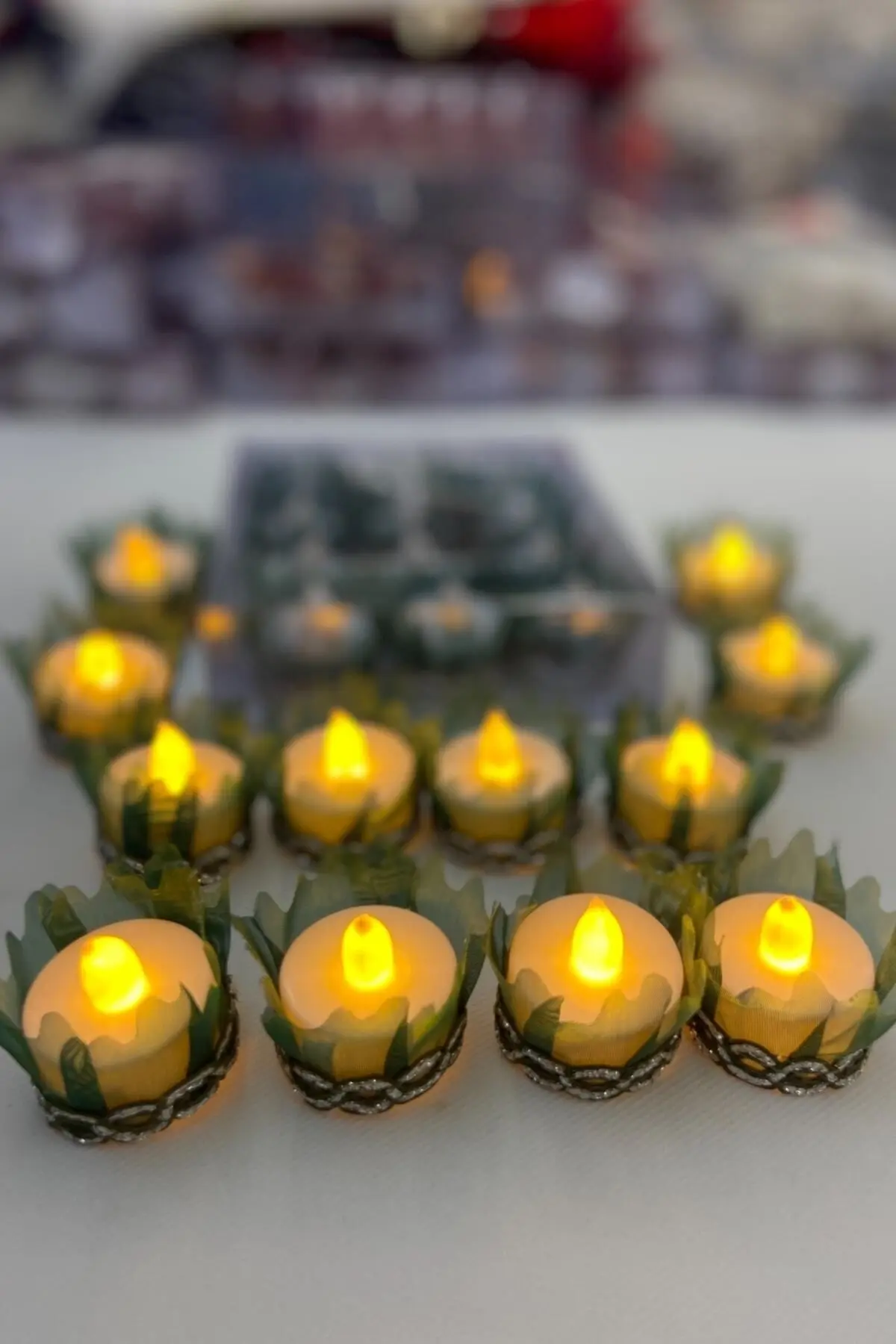 Yeşil Ledli Kına Nedime El Mumu 12 Adet