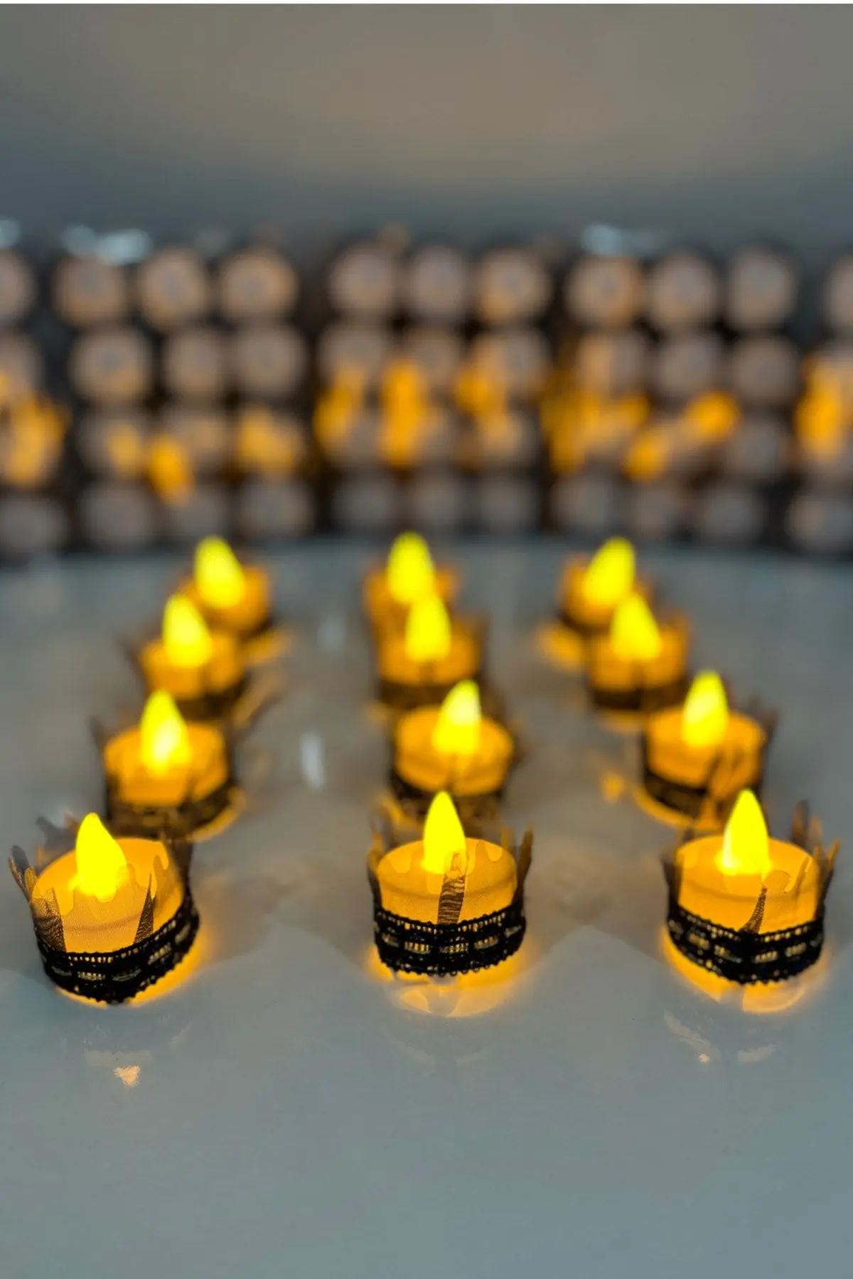 Lacivert Ledli Kına Nedime El Mumu 12 Adet