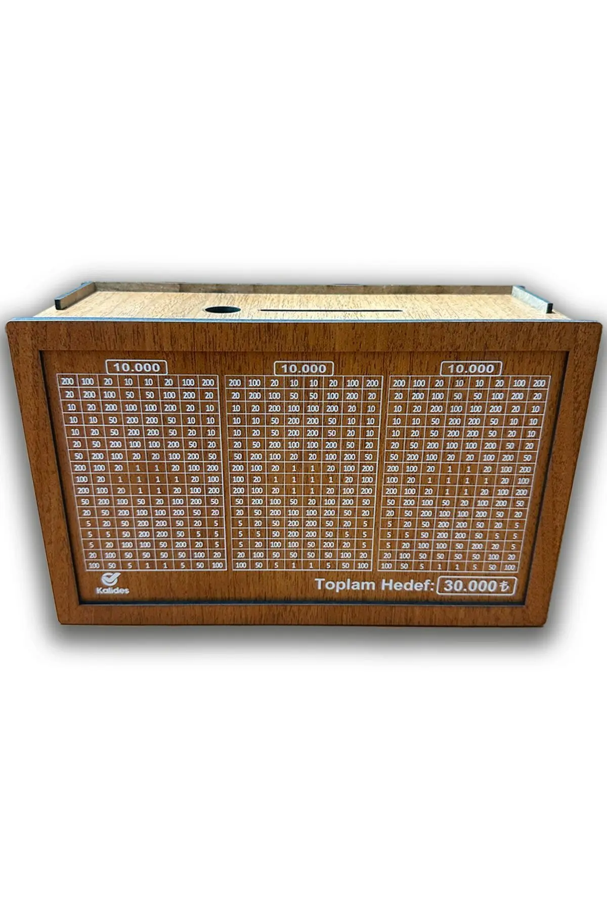 Parabox - 30.000tl Kumbara (Kalem Hediyeli) , Ahşap Para Biriktirme Hedef Kutusu