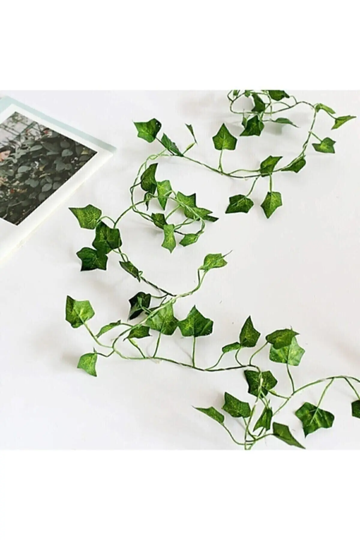 DDTREND 220 Cm Dekoratif Yeşil Yapraklı Yapay Sarmaşık Yılbaşı Süsü Ledsiz