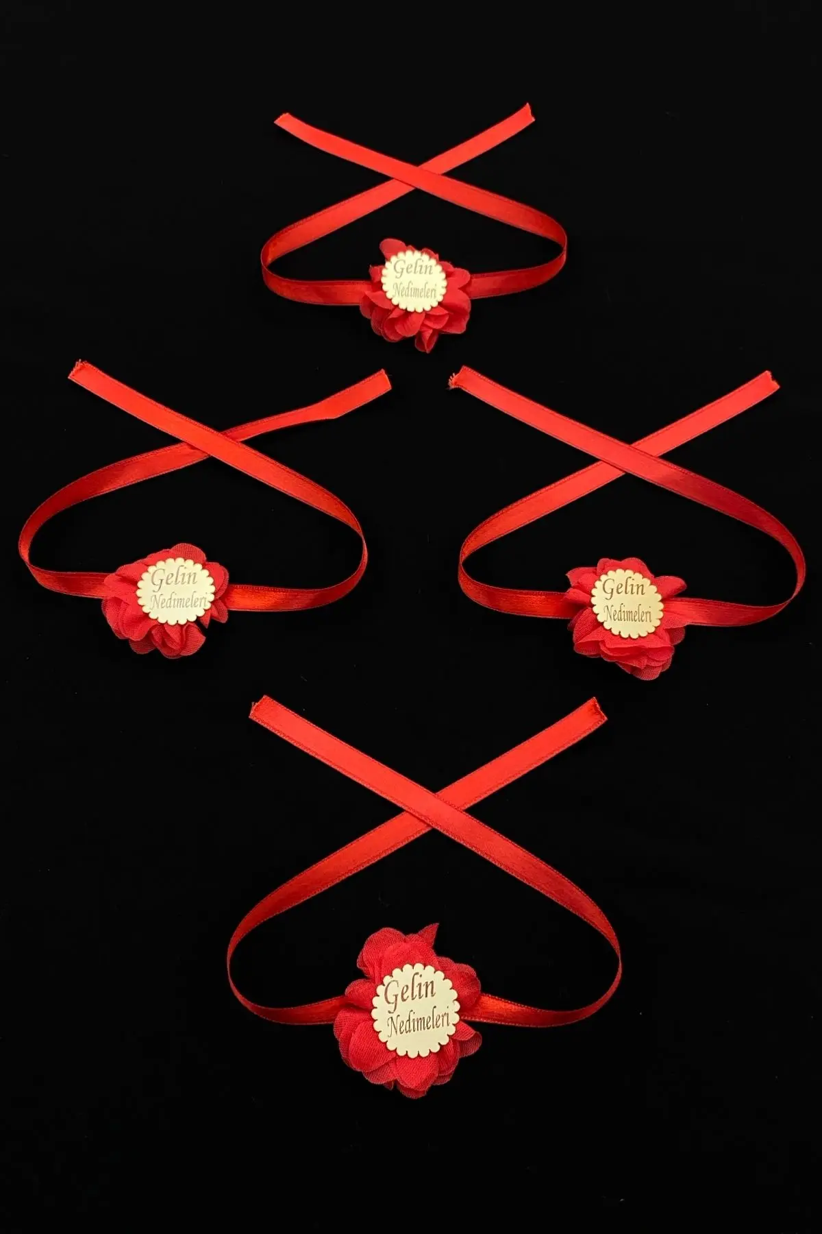 Kırmızı Nedime Kol Kurdele ve Bileklik, Kına Gecesi Bride Bekarlığa Veda Partisi 1 Adet