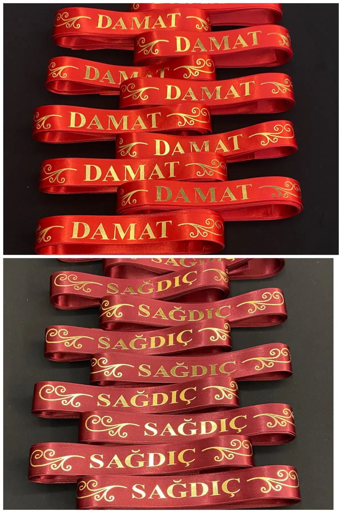 1 Adet Damat, 1 Adet Sağdıç Kolluk Kol Kurdele Kına Malzemeleri