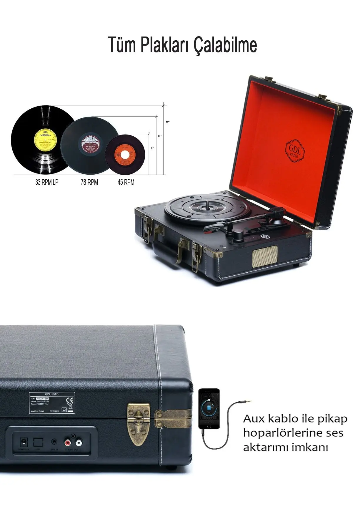 Çanta Pikap T317b Siyah (BLUETOOTH-ŞARJLI)