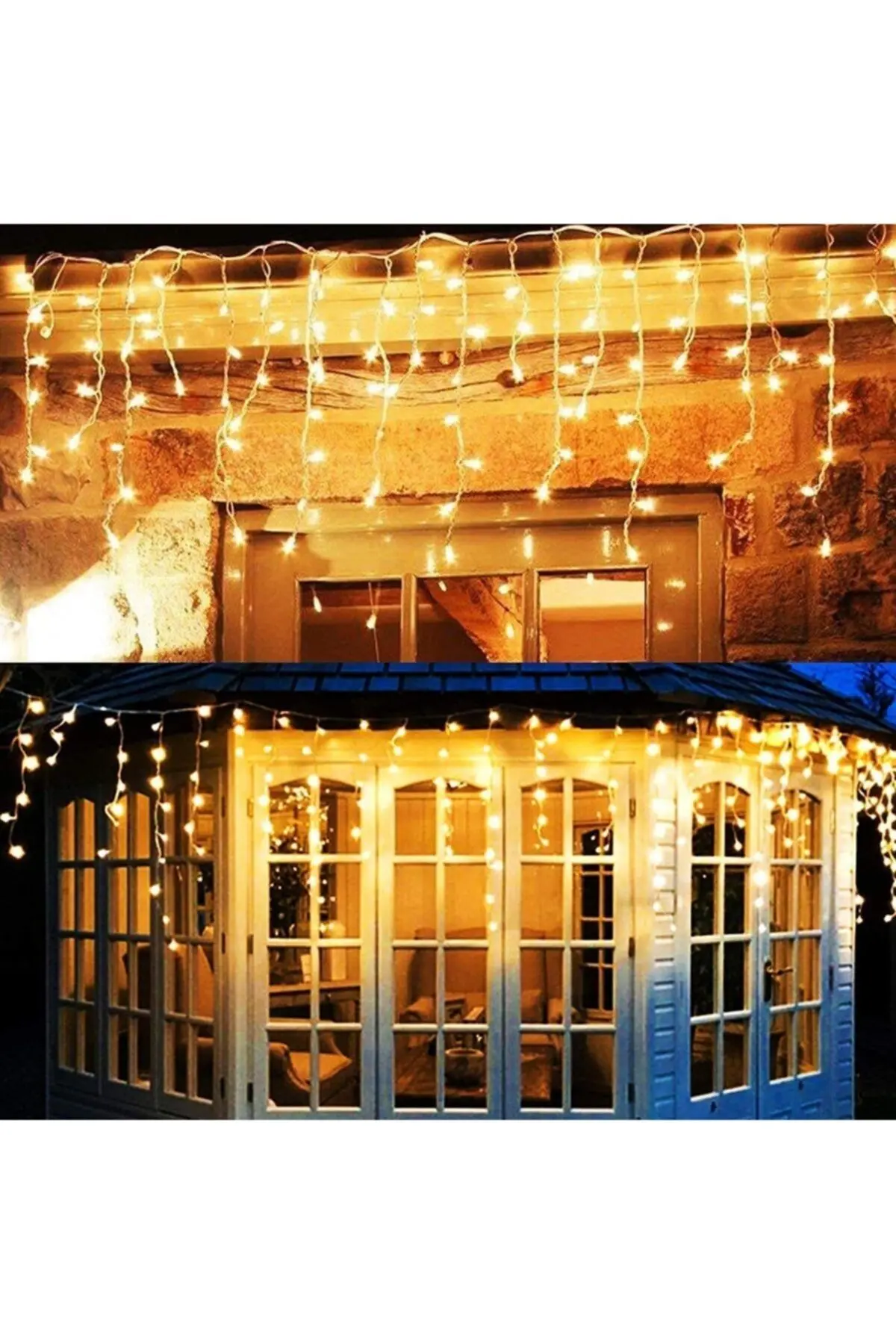 8 Fonksiyonlu Saçak Led Sarkıt Led Eklenebilir Led Süsleme Led Peri Led Işık Yılbaşı Işık (4 METRE)