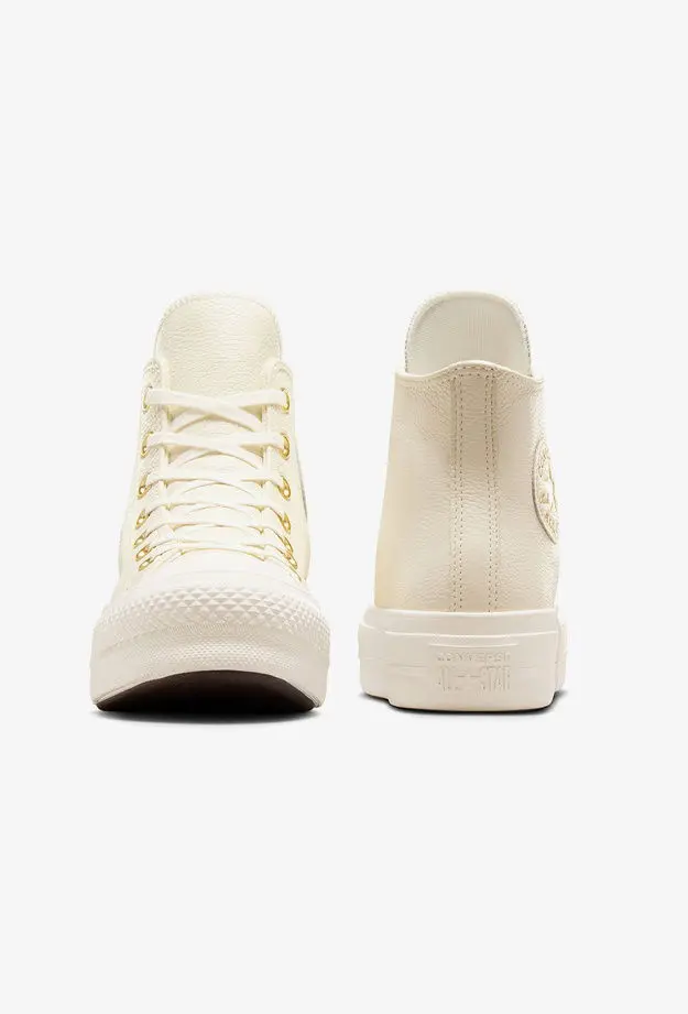 Converse Chuck Taylor All Star Lift Kadın Krem Deri Platform Sneaker
