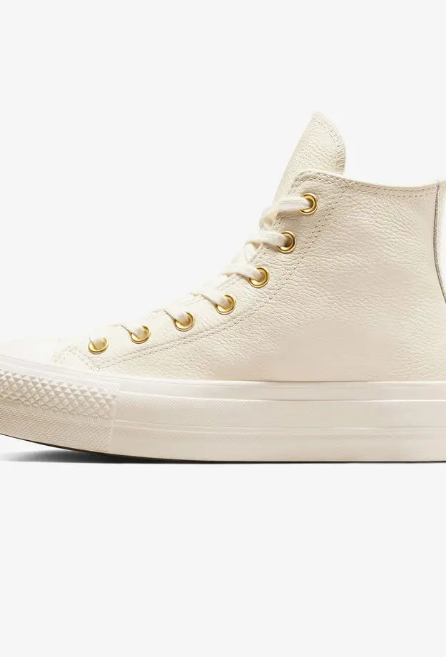 Converse Chuck Taylor All Star Lift Kadın Krem Deri Platform Sneaker
