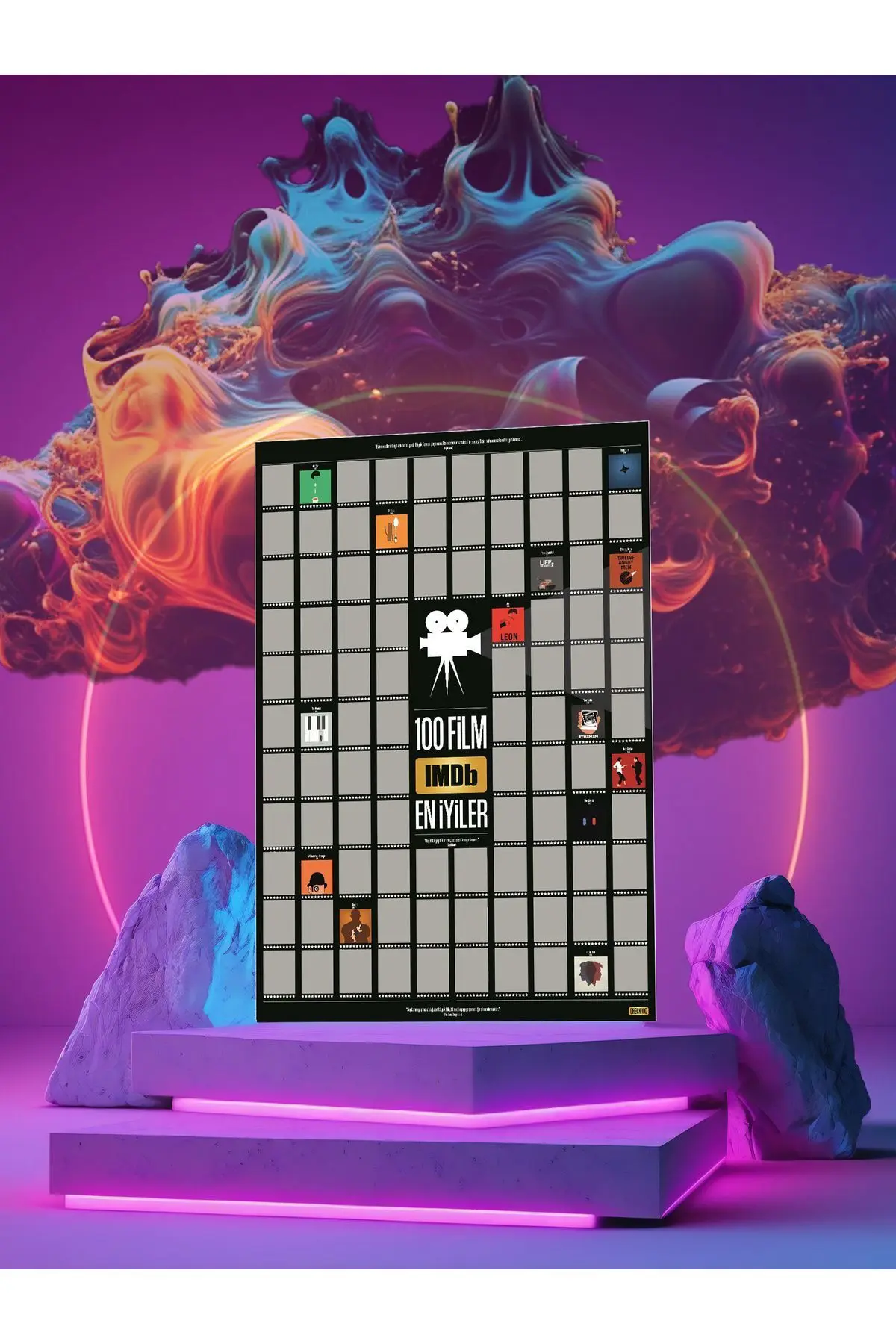 IMDb TOP 100 Kazıkazan Film Posteri, Kazınabilir Poster, En İyi 100 IMDb Filmi, Kolayca Kazınabilir