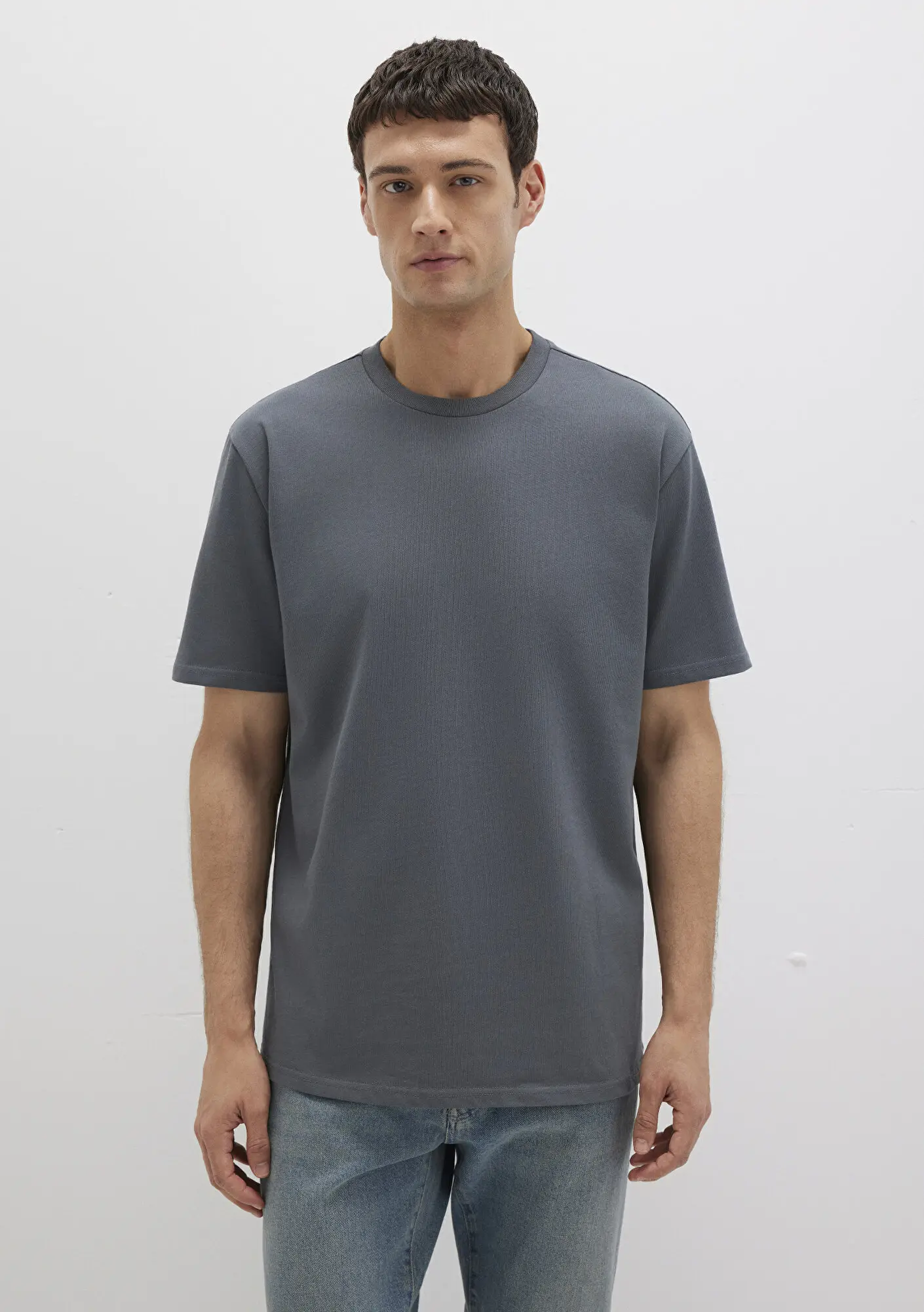 Mavi Bisiklet Yaka Lacivert Basic Tişört Loose Fit / Bol Rahat Kesim 0611596-80776