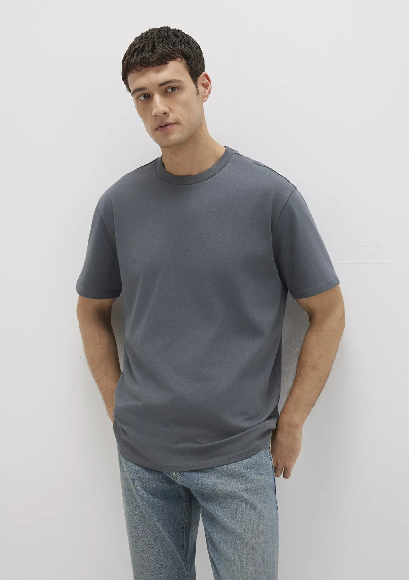 Mavi Bisiklet Yaka Lacivert Basic Tişört Loose Fit / Bol Rahat Kesim 0611596-80776