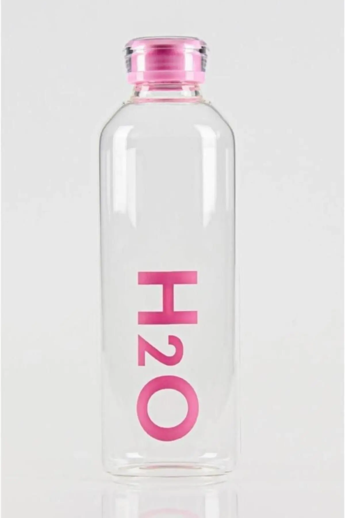 H2O Borosilikat Cam Matara 1L Vakum Kapaklı Su Şişesi Suluk 1000 Ml