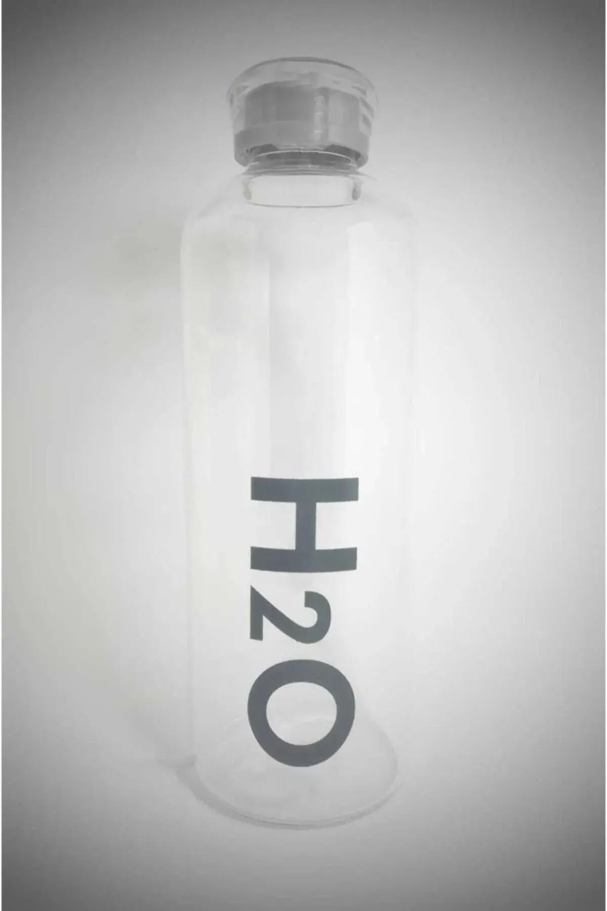 H2O Borosilikat Cam Matara 1L Vakum Kapaklı Su Şişesi Suluk 1000 Ml