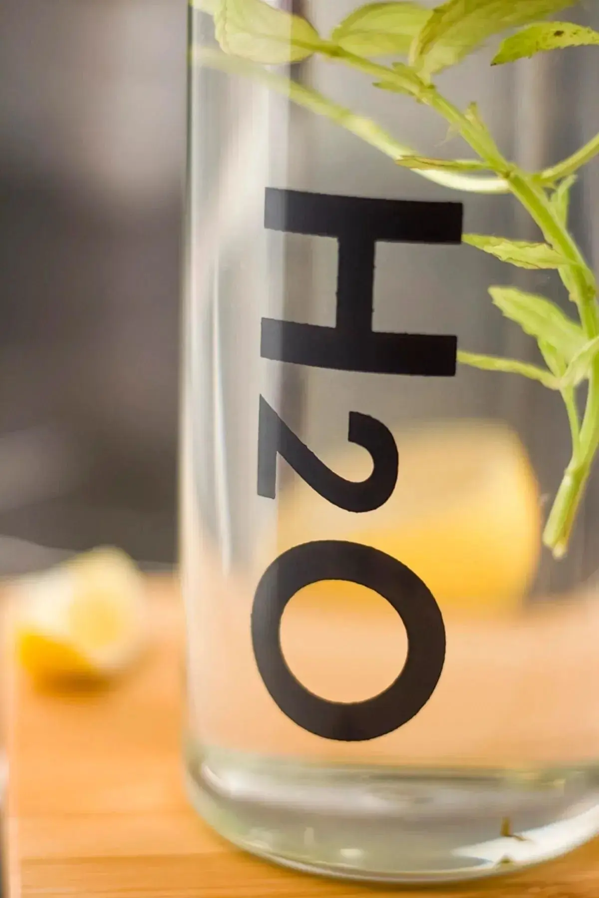 H2O Borosilikat Cam Matara 1L Vakum Kapaklı Su Şişesi Suluk 1000 Ml