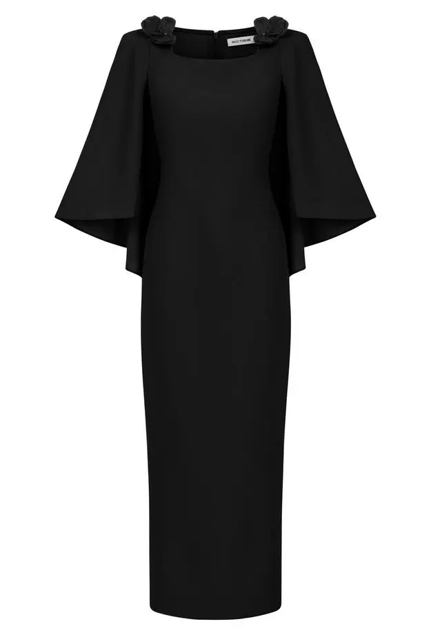 Pelerin Kol Maxi Elbise
