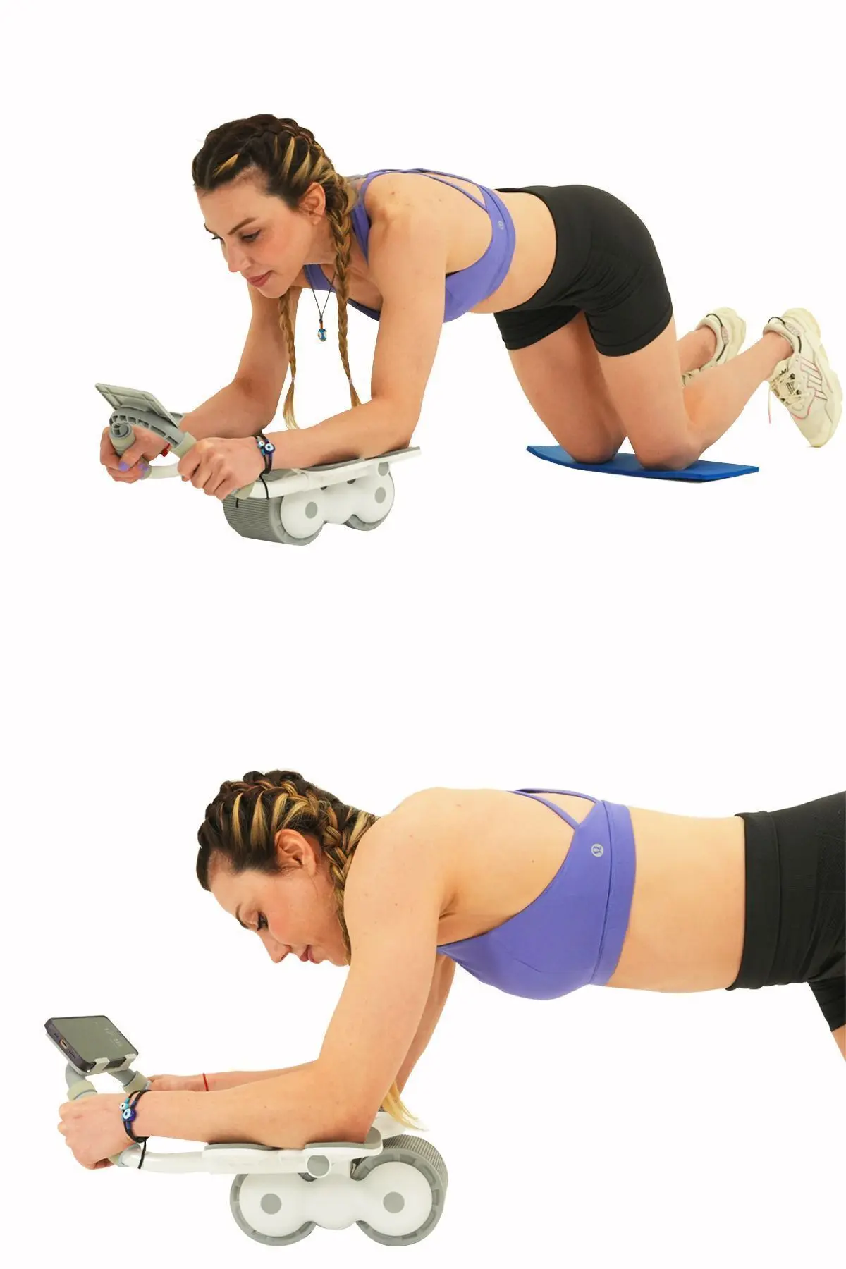 Dijital Ekranlı Çek Bırak - Dirsek Destekli Mekik Aleti - Karın Egzersiz Aleti