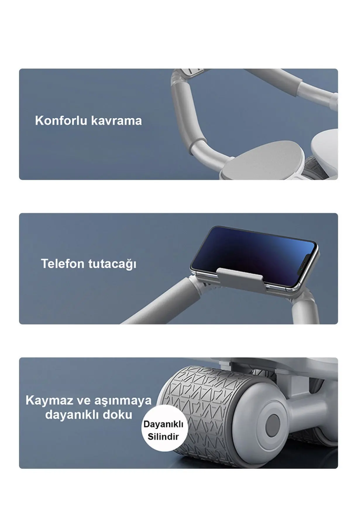 Dijital Ekranlı Çek Bırak - Dirsek Destekli Mekik Aleti - Karın Egzersiz Aleti