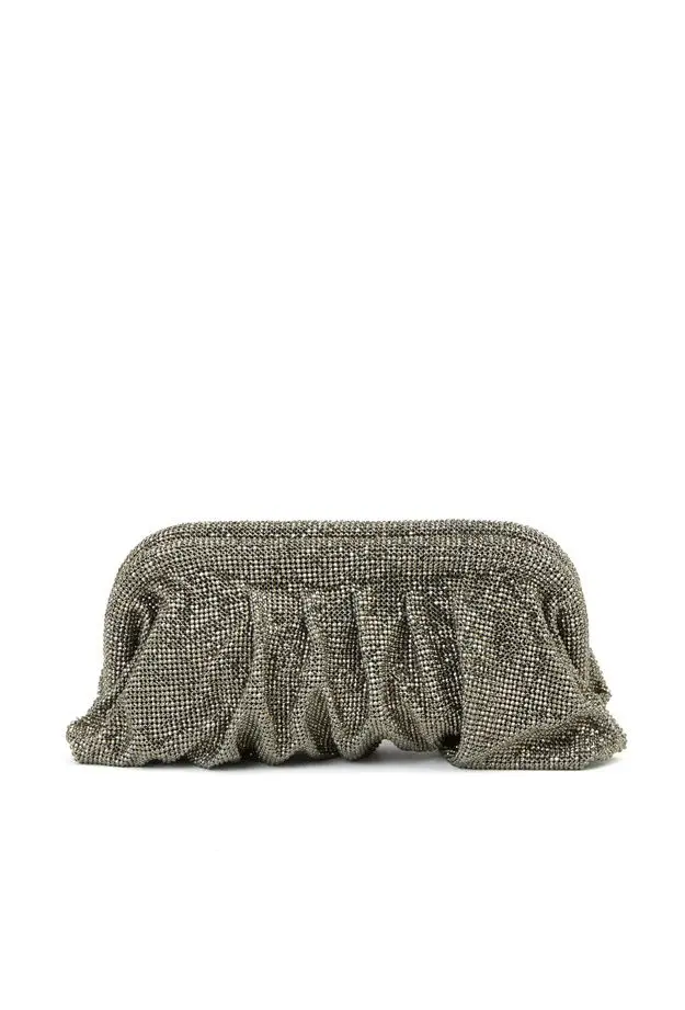 Network Kadın Platin Taşlı Clutch