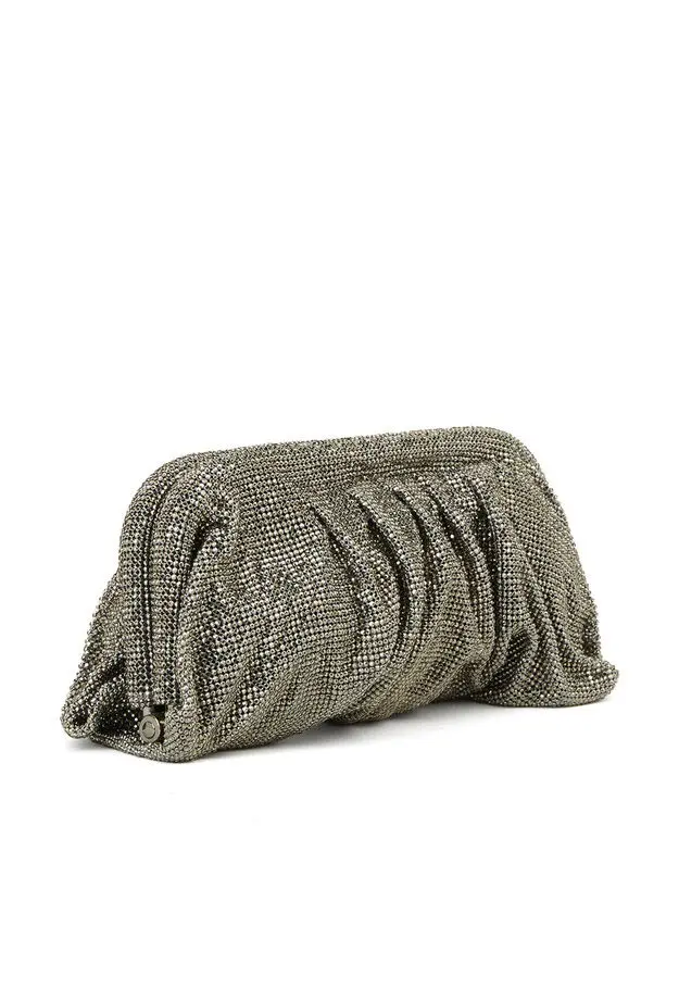 Network Kadın Platin Taşlı Clutch