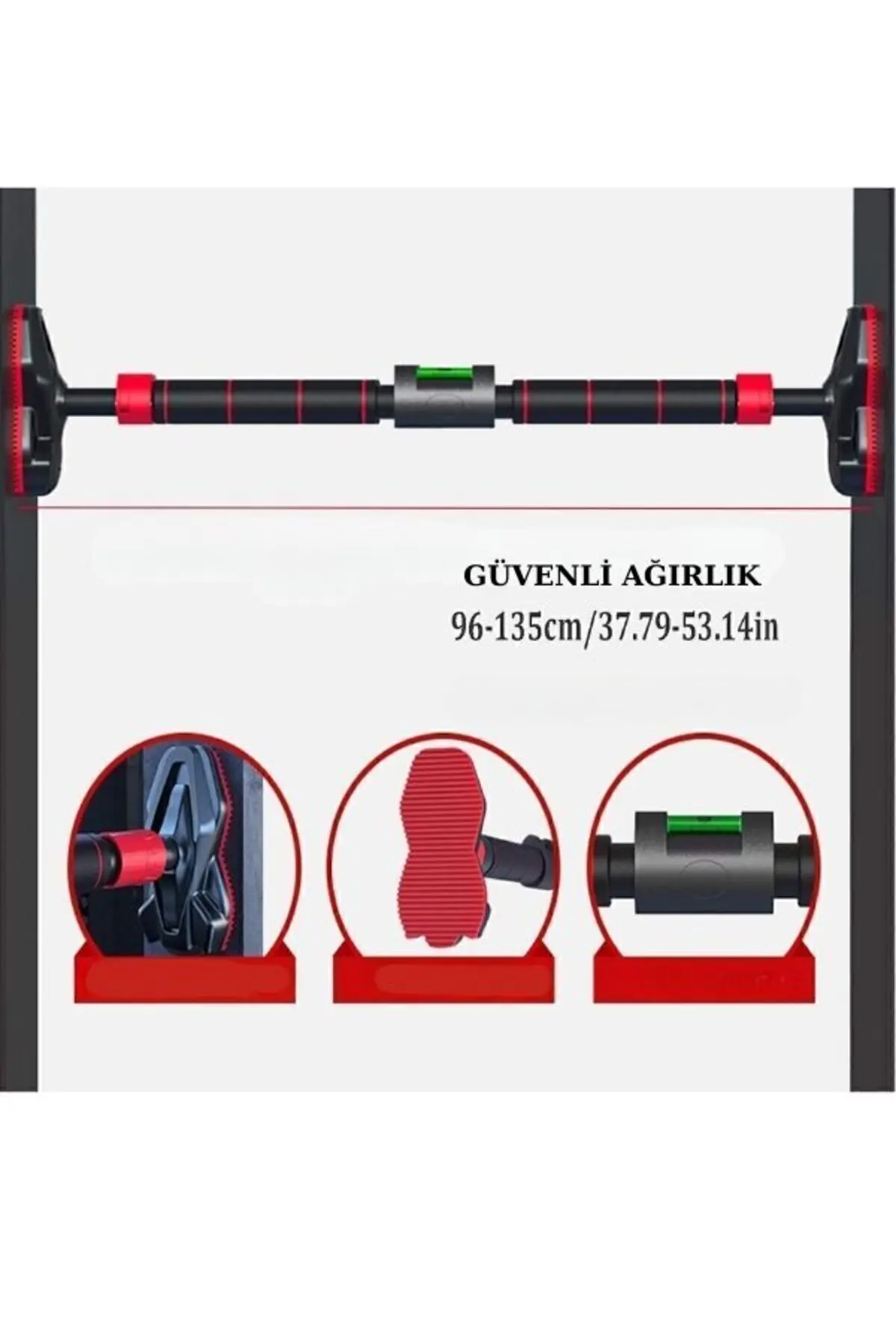 Yeni Nesil 90-130cm Koridor Kapı Barfiksi Barfix Aleti Çubuğu Çekme Barı Demiri Bar