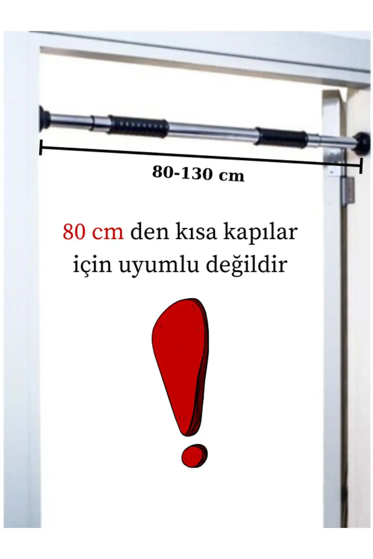 Yeni Nesil 90-130cm Koridor Kapı Barfiksi Barfix Aleti Çubuğu Çekme Barı Demiri Bar