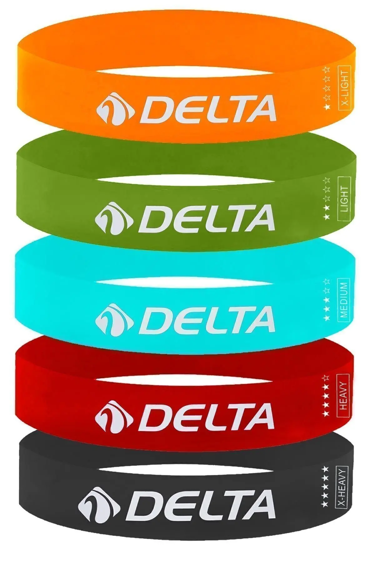 Delta Latex 5 Farklı Direnç Aerobik Pilates Direnç Egzersiz Bandı Squat Lastiği (Uç Kısmı Kapalı)