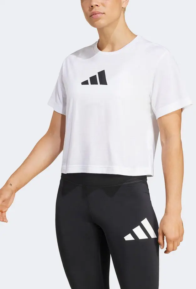 adidas Performance Big Logo Kadın Beyaz Antrenman T-Shirt