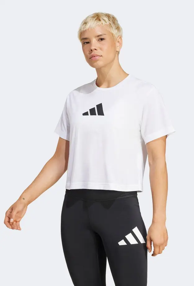 adidas Performance Big Logo Kadın Beyaz Antrenman T-Shirt
