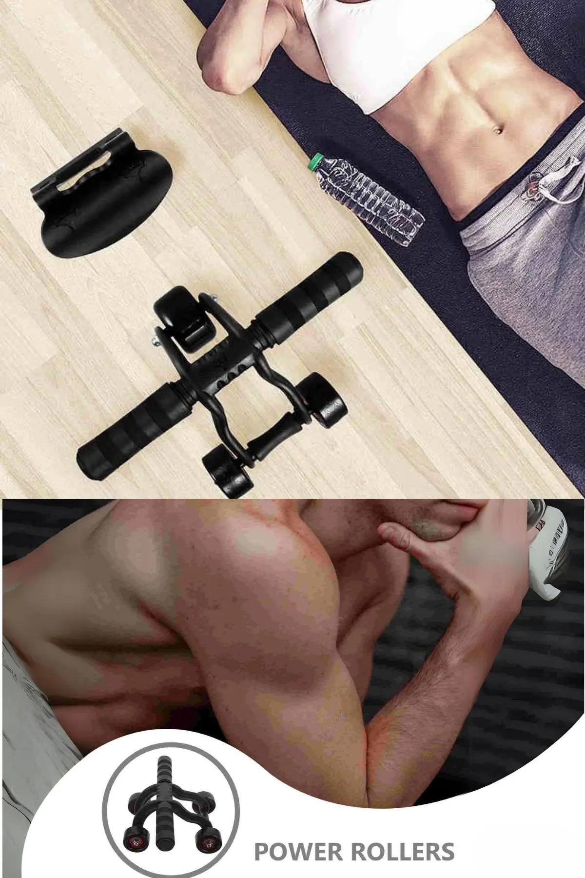 AB Roller Karın ve Kol Kası Egzersiz Aleti Fitnes Güç Tekerleği Fitness (Diz Pedi Hediye)