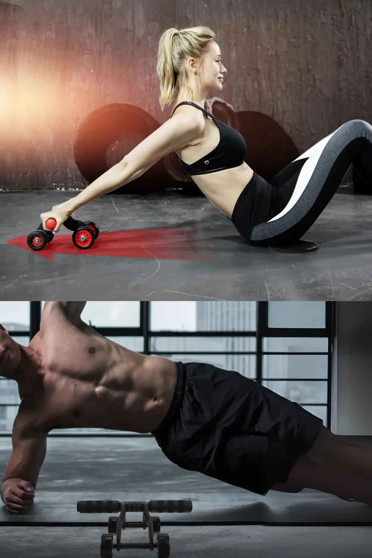 AB Roller Karın ve Kol Kası Egzersiz Aleti Fitnes Güç Tekerleği Fitness (Diz Pedi Hediye)