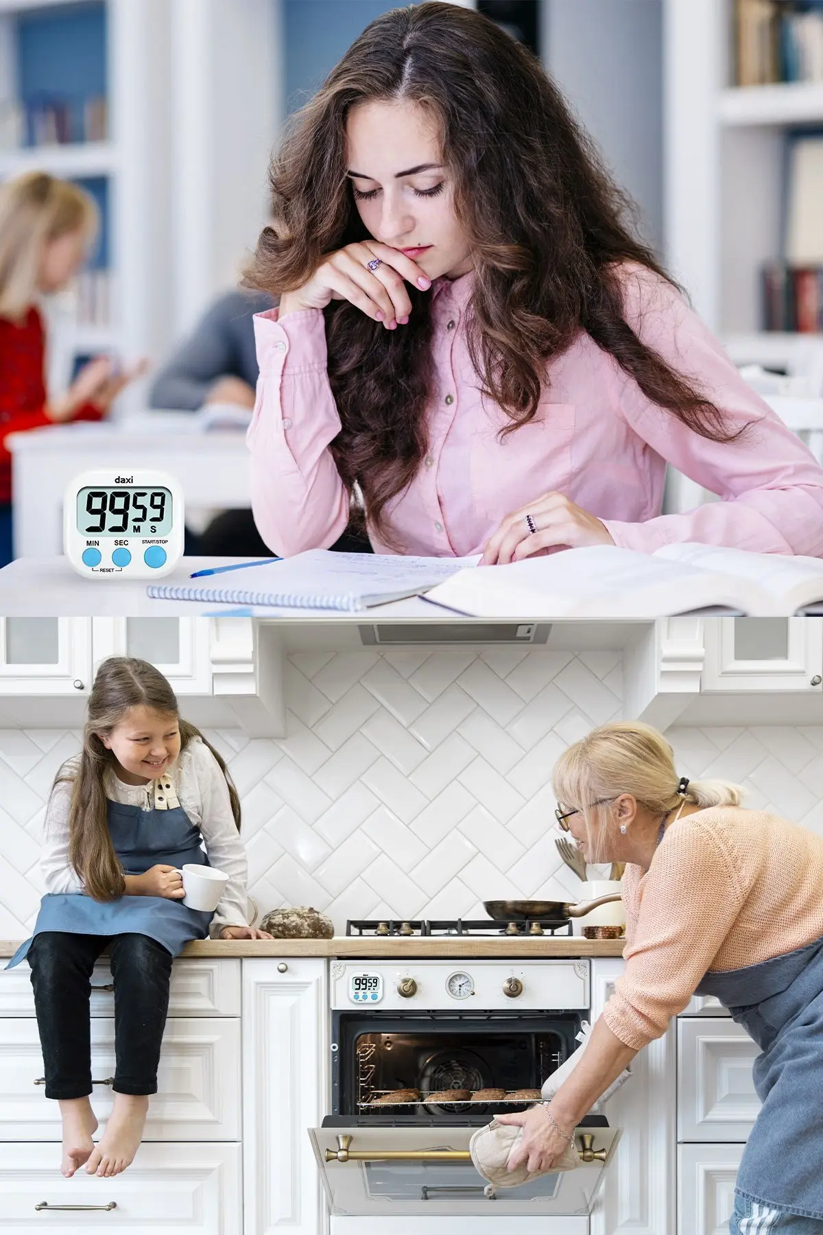 Tx-100 Alarmlı Dijital Zamanlayıcı Kronometre, Geri Sayım Özellikli, Mıknatıslı, 100 Dk, 7.3 X 6.5cm