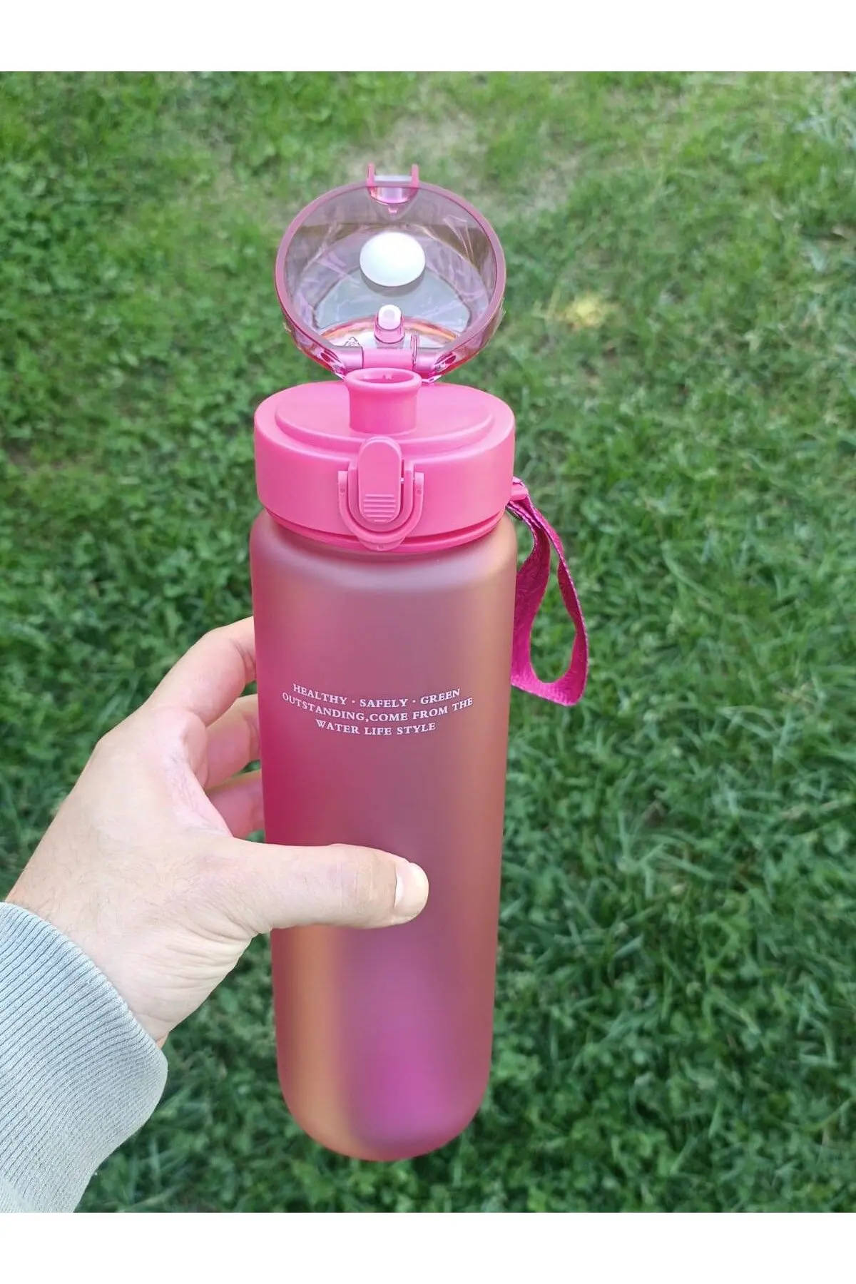 1 Litre Tritan Su Matarası Motivasyonlu Yüksek Kapasite Su Şişesi Spor Matara Koku Sızdırma Yapmaz