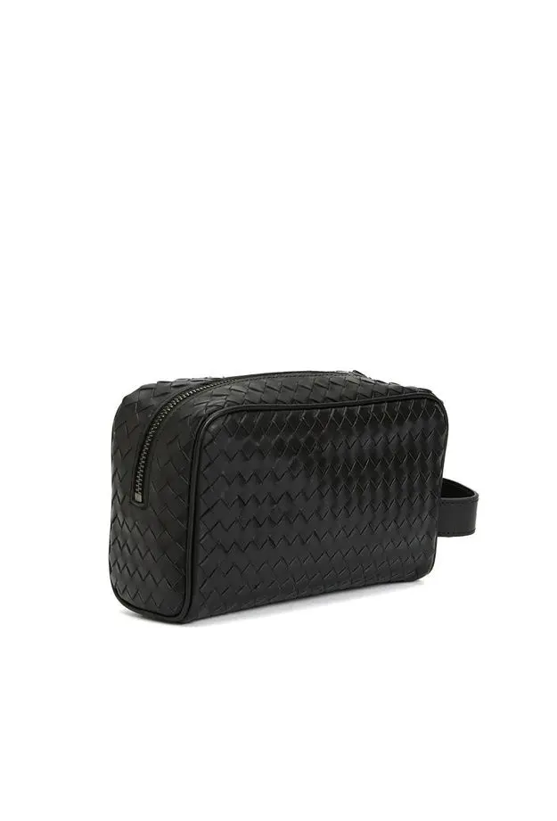 Network Erkek Siyah Deri Kozmetik Çantası