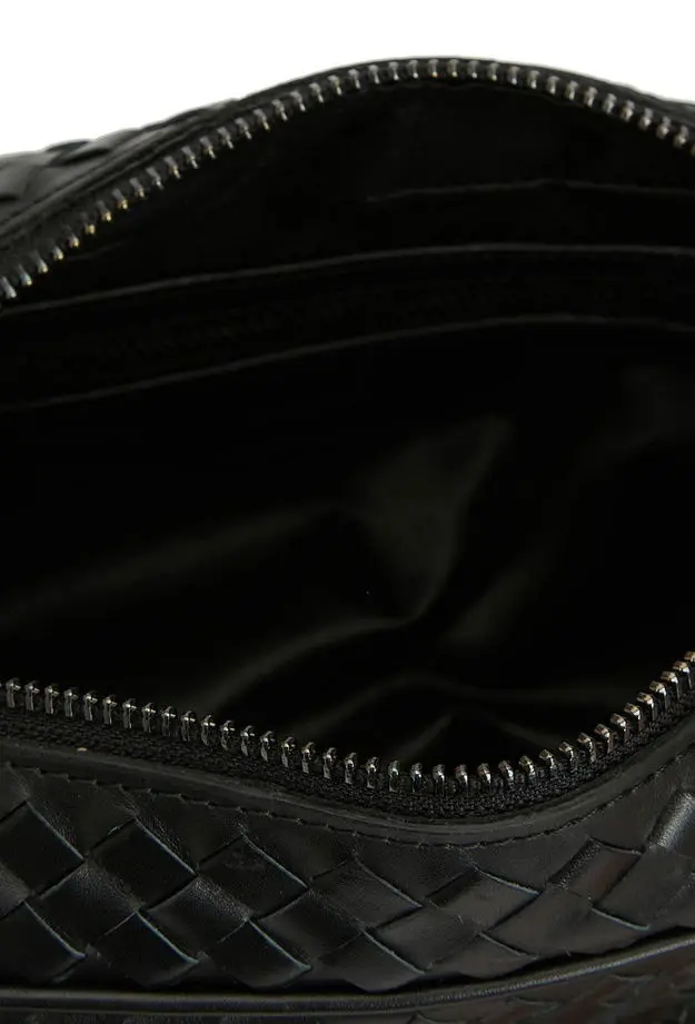 Network Erkek Siyah Deri Kozmetik Çantası