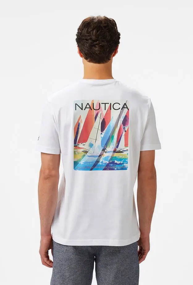 Nautica Erkek Beyaz Regular Fit T-Shirt